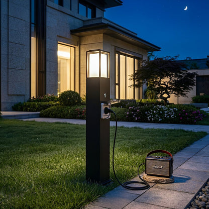 Modern Waterproof Outdoor LED Landscape Path Lights with Power Outlet