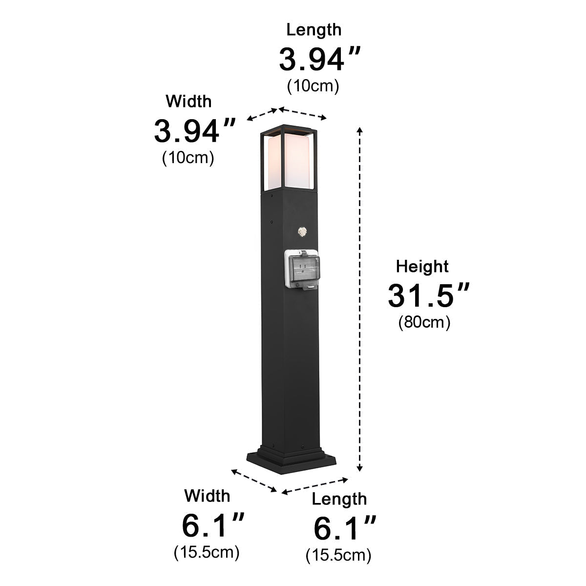 Modern Waterproof Outdoor LED Landscape Path Lights with Power Outlet