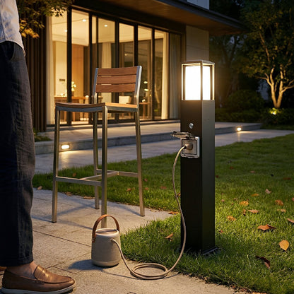 Modern Waterproof Outdoor LED Landscape Path Lights with Power Outlet