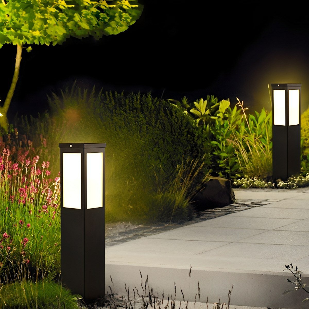 Modern Waterproof Rectangular Outdoor LED Landscape Path Lights
