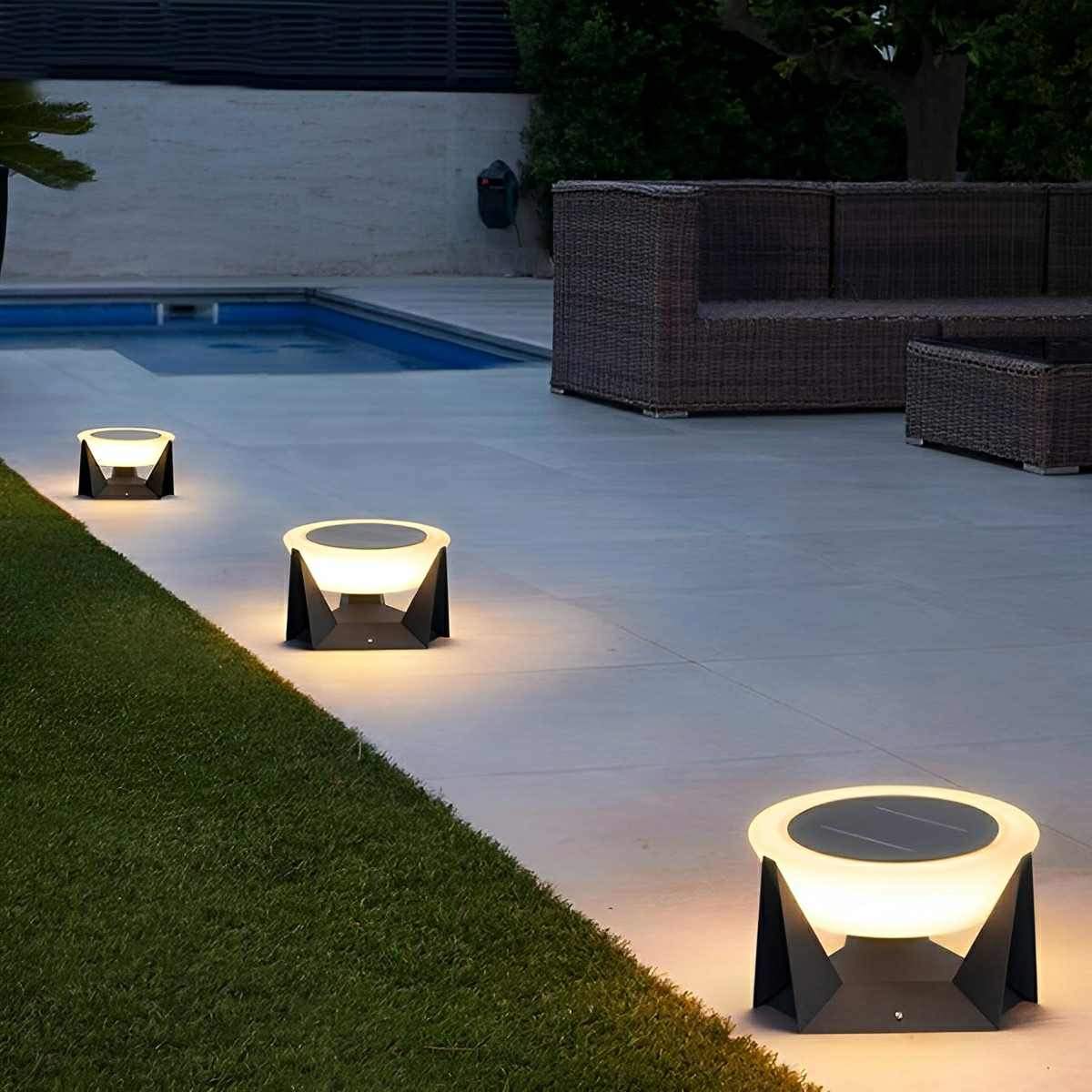 Modern Waterproof Round LED Outdoor Post Lights