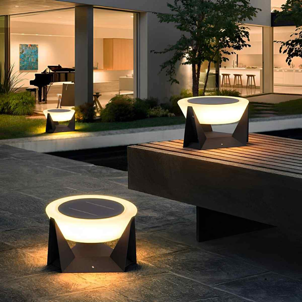 Modern Waterproof Round LED Outdoor Post Lights