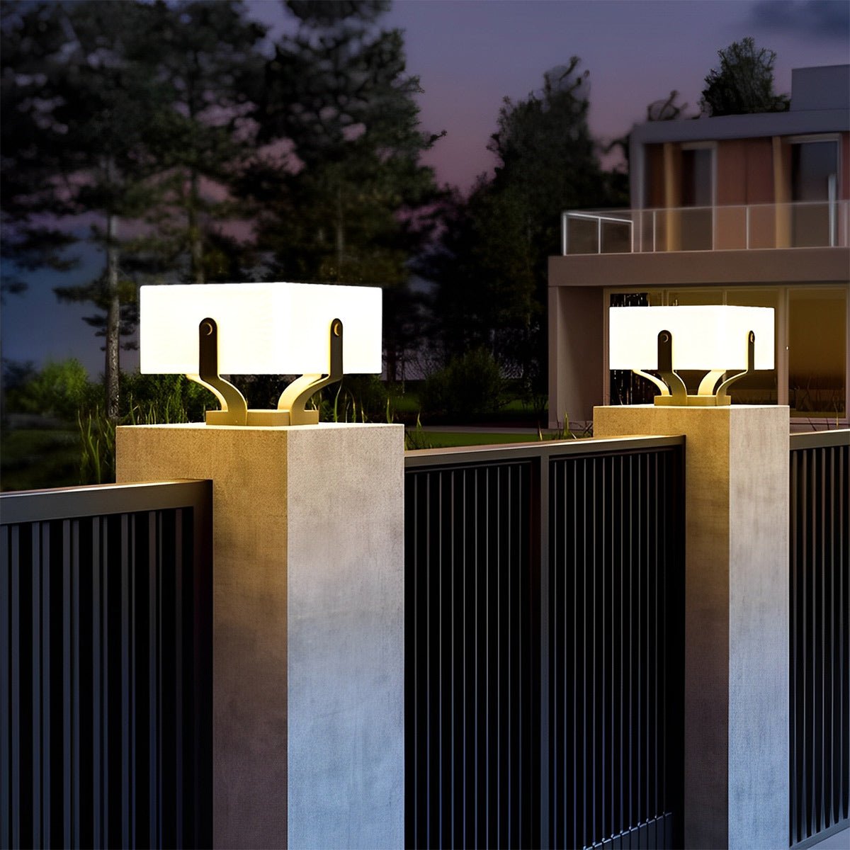 Modern Waterproof Square LED Outdoor Post Lights