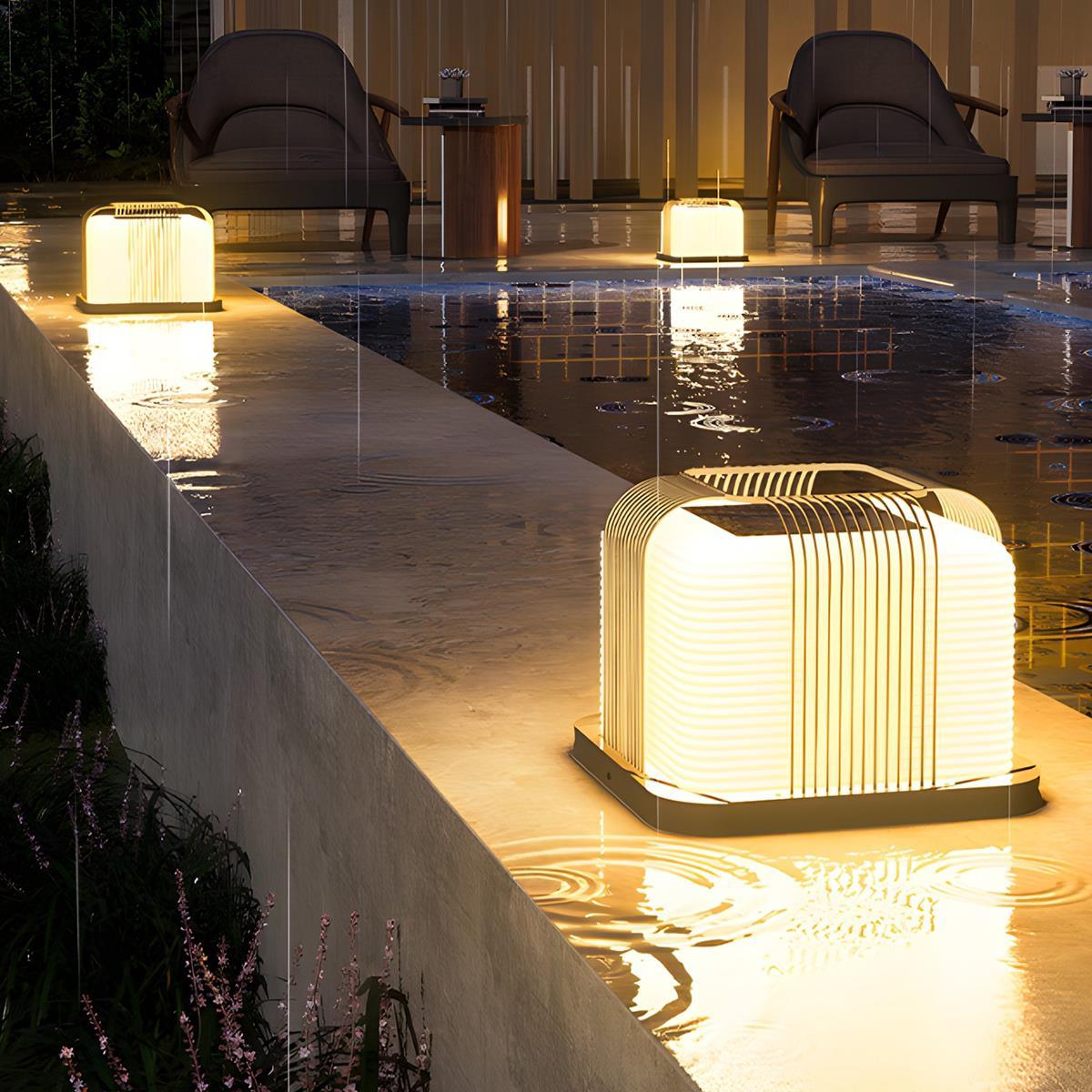 Modern Waterproof Square Steel LED Outdoor Post Lights