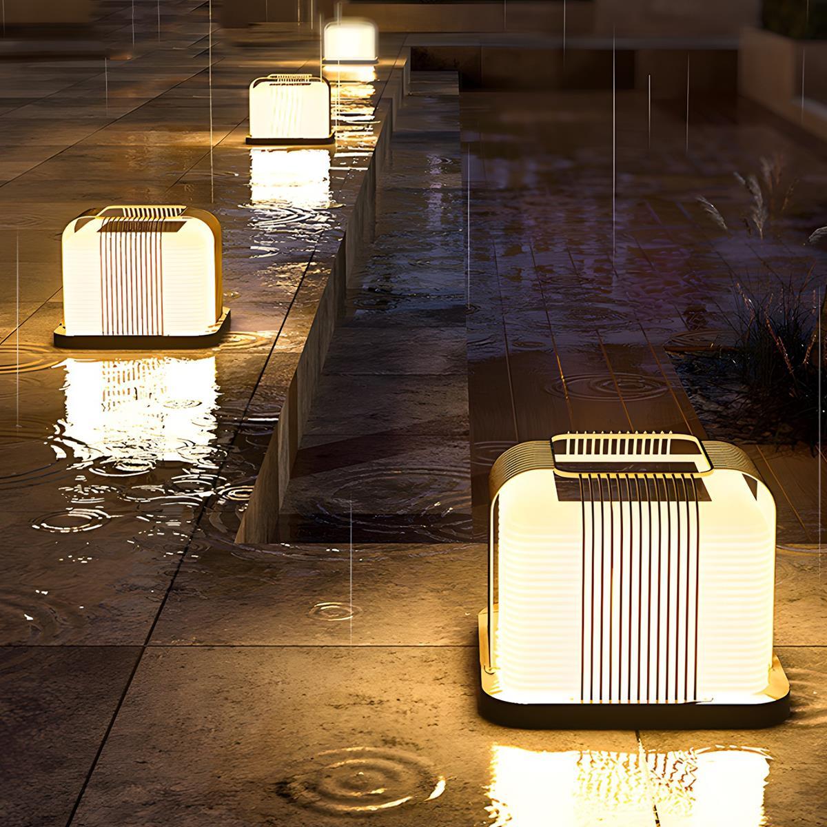 Modern Waterproof Square Steel LED Outdoor Post Lights