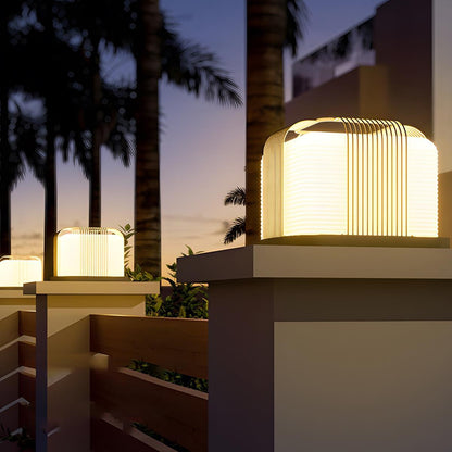 Modern Waterproof Square Steel LED Outdoor Post Lights