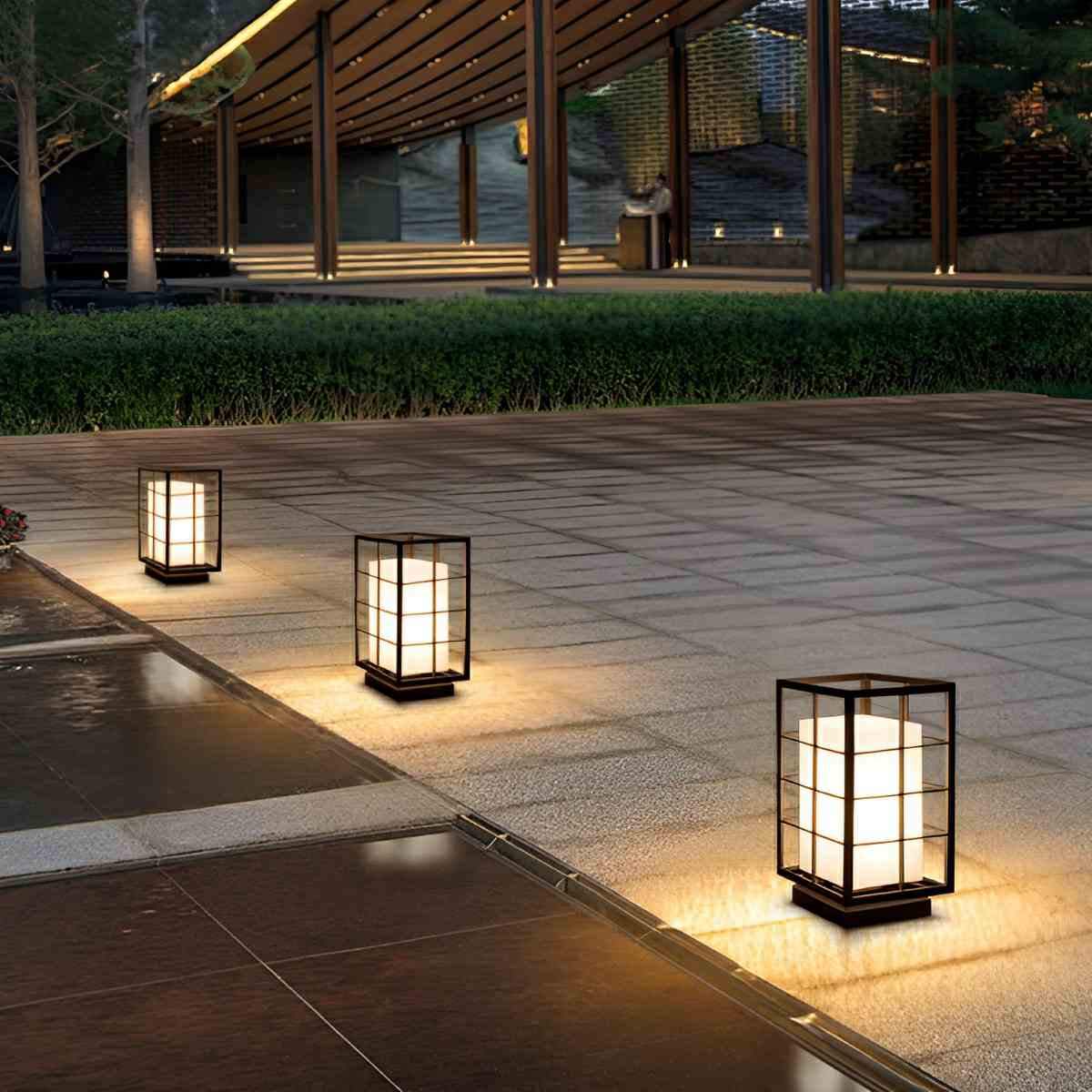 Modern Waterproof Square Lantern LED Outdoor Landscape Lawn Lighting