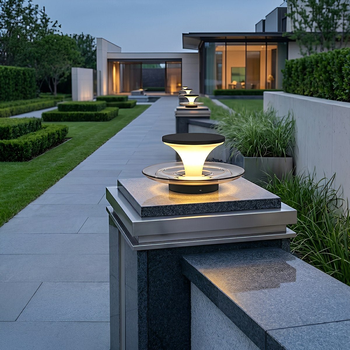 Modern Waterproof Water Fountain LED Outdoor Post Lights