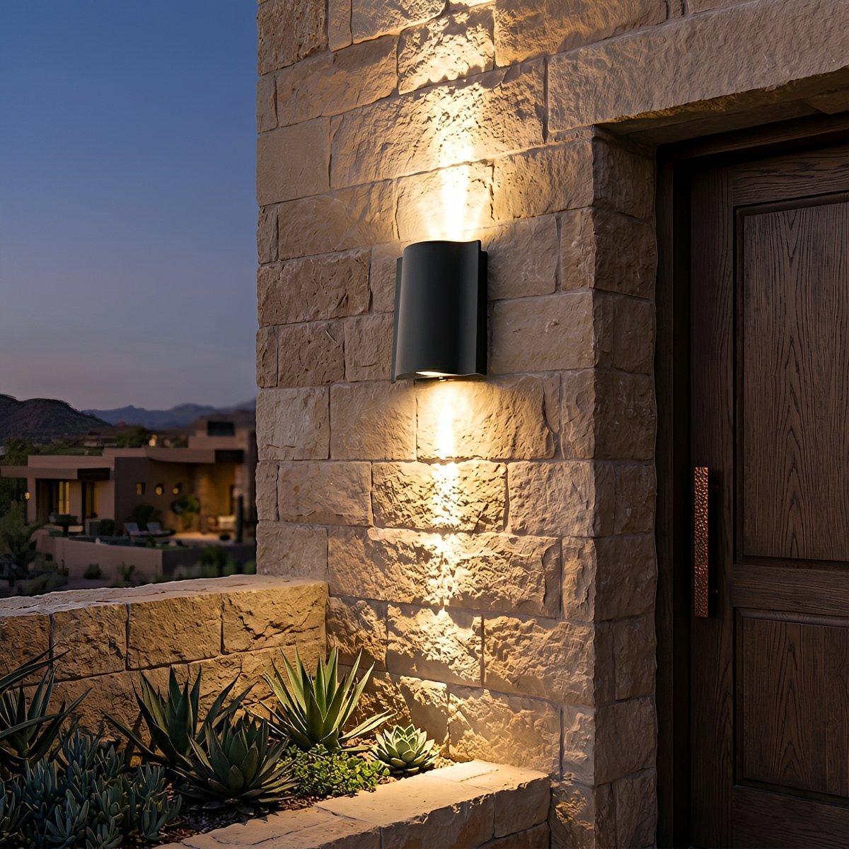 Modern Waterproof Water Wave Up and Down Outdoor Wall Light