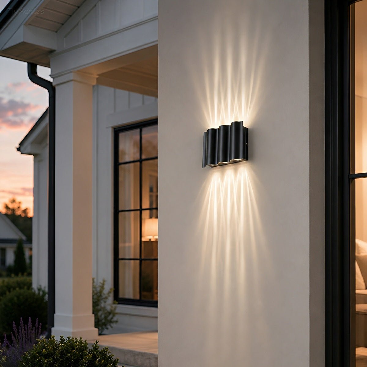 Modern Waterproof Water Wave Up and Down Outdoor Wall Light