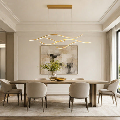 Modern Wave LED Linear Pendant Light