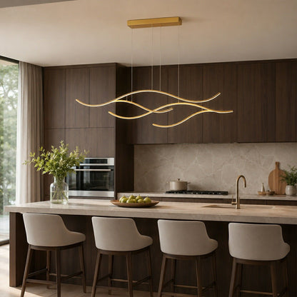 Modern Wave LED Linear Pendant Light