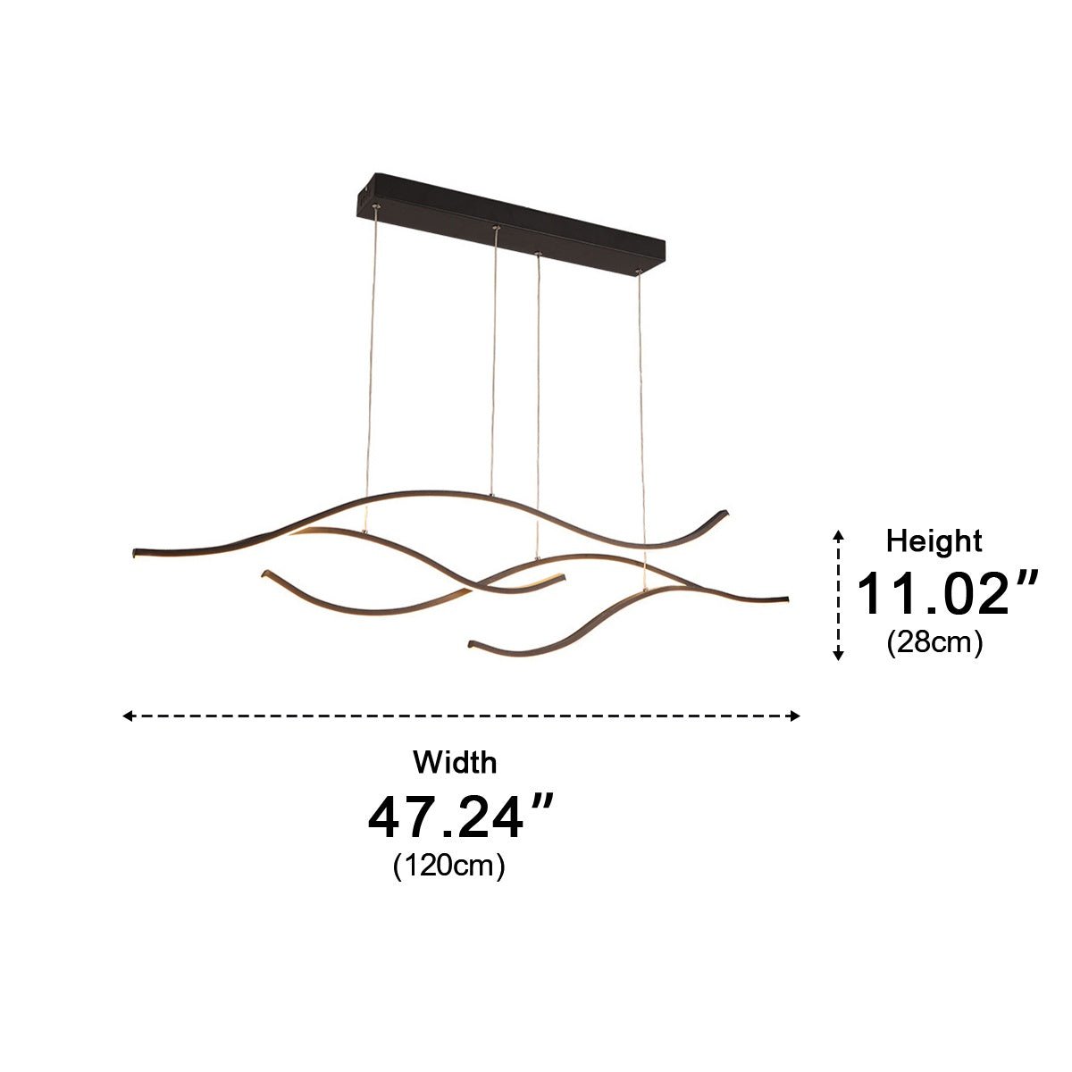 Modern Wave LED Linear Pendant Light