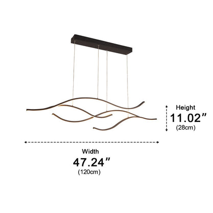Modern Wave LED Linear Pendant Light
