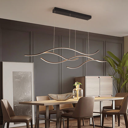 Modern Wave LED Linear Pendant Light