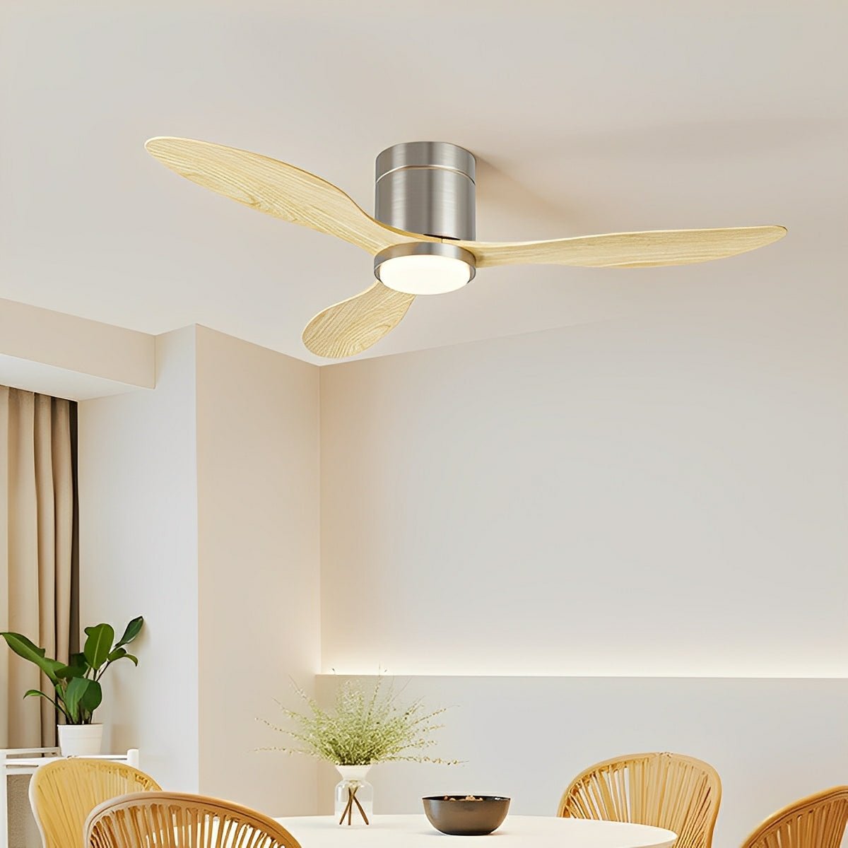 Modern Wing-inspired Blade Reverse Ceiling Fan-with Light
