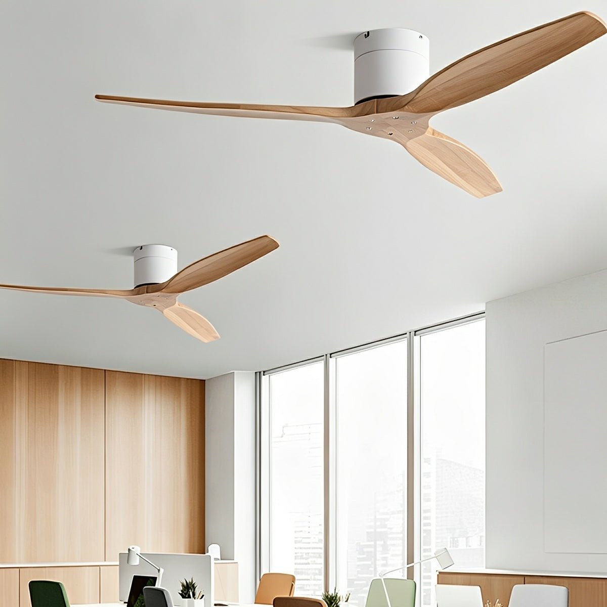 Modern Wing-inspired Wood 3-Blade DC Motor Reverse Ceiling Fan