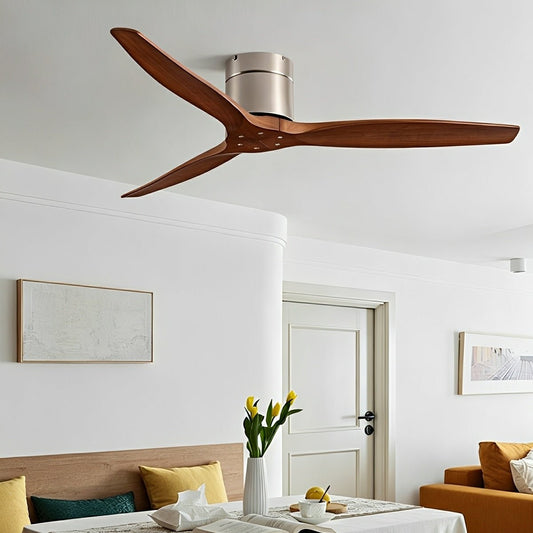Modern Wing-inspired Wood 3-Blade DC Motor Reverse Ceiling Fan