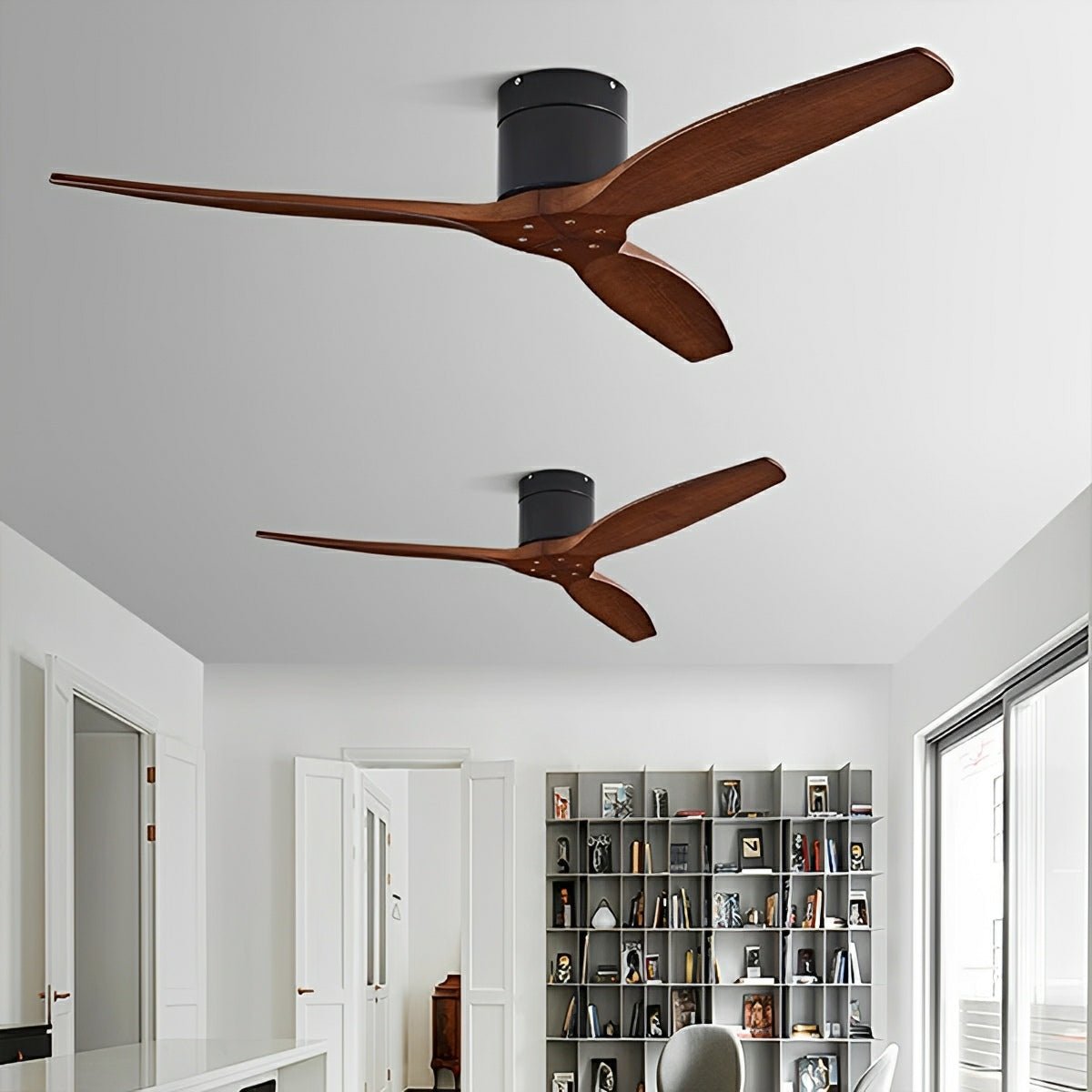 Modern Wing-inspired Wood 3-Blade DC Motor Reverse Ceiling Fan