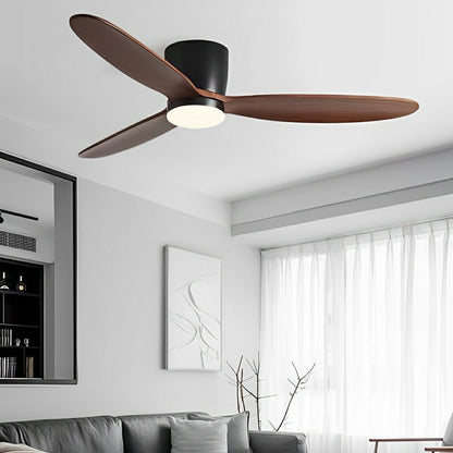 Modern Wood Grain Reverse 6-Speed DC Motor Inverter Ceiling Fan Light