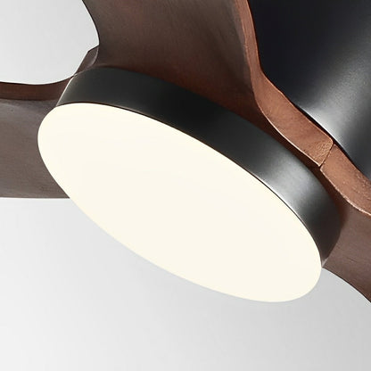 Modern Wood Grain Reverse 6-Speed DC Motor Inverter Ceiling Fan Light