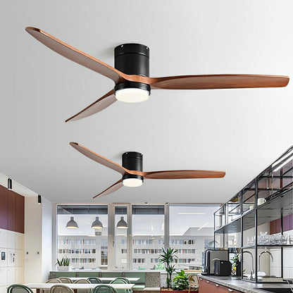 Modern Wood Grain 6-Speed Reverse DC Motor Fan Ceiling Fan Light
