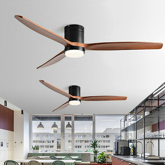 Modern Wood Grain 6-Speed Reverse DC Motor Fan Ceiling Fan Light