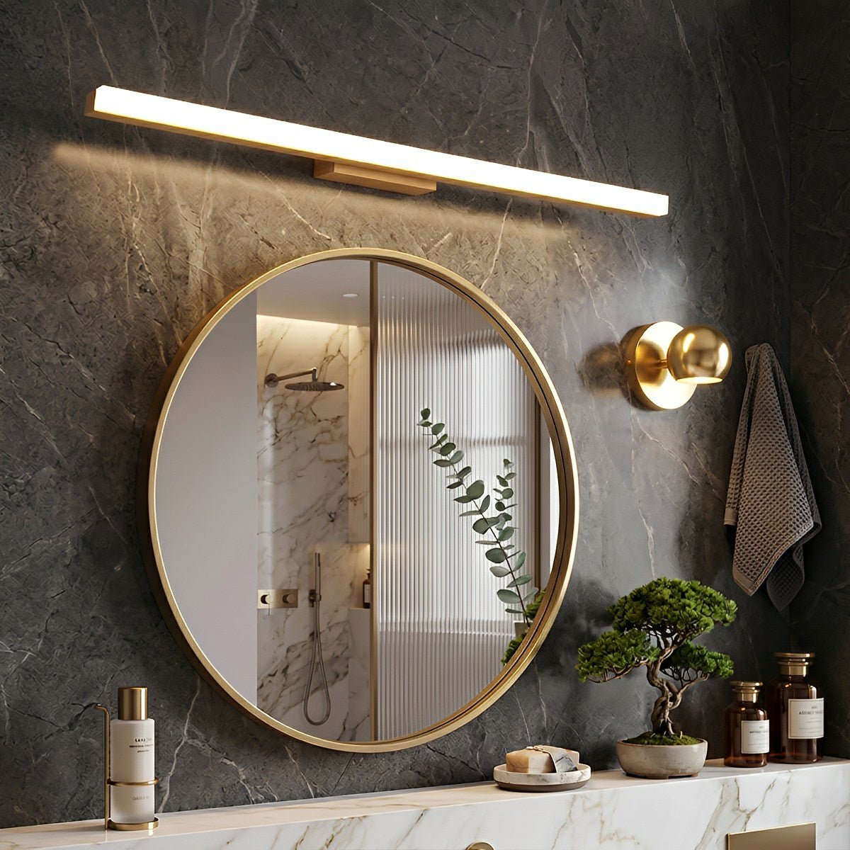 Modern Wood LED Vanity Light Minimalist Bathroom Mirror Wall Sconce