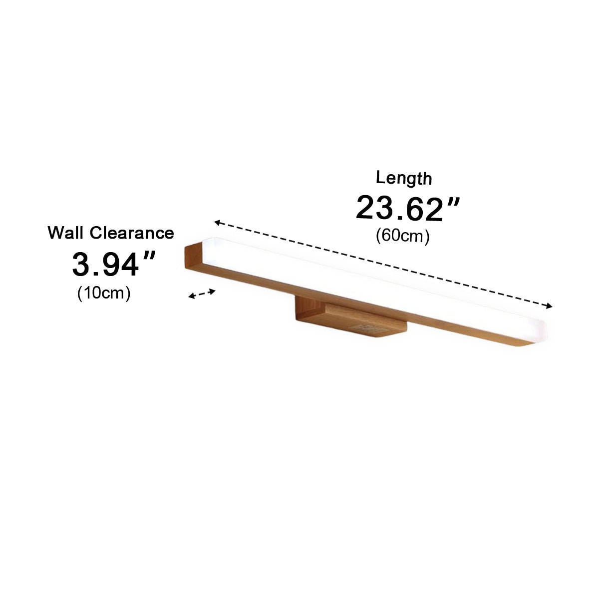 Modern Wood LED Vanity Light Minimalist Bathroom Mirror Wall Sconce