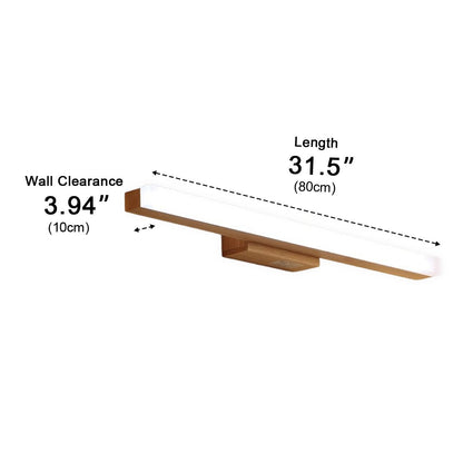 Modern Wood LED Vanity Light Minimalist Bathroom Mirror Wall Sconce