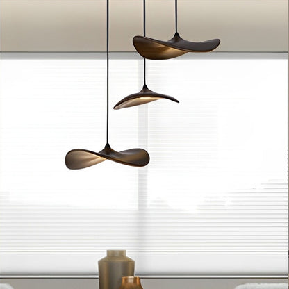 Modern Wood Natural Style Lotus Leaf LED Pendant Light