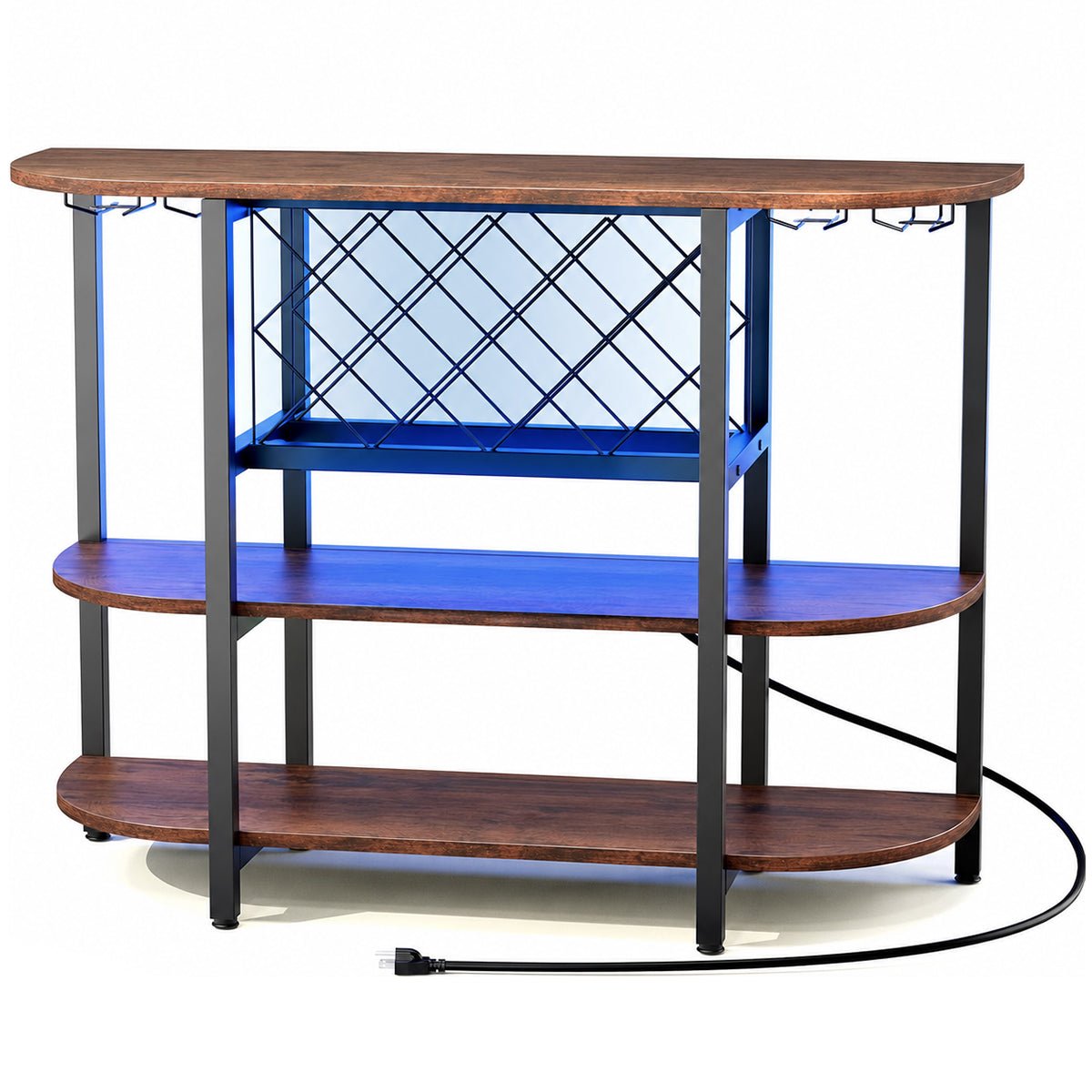 Multi-Tier Home Bar Cabinet Wine Storage with LED Lights