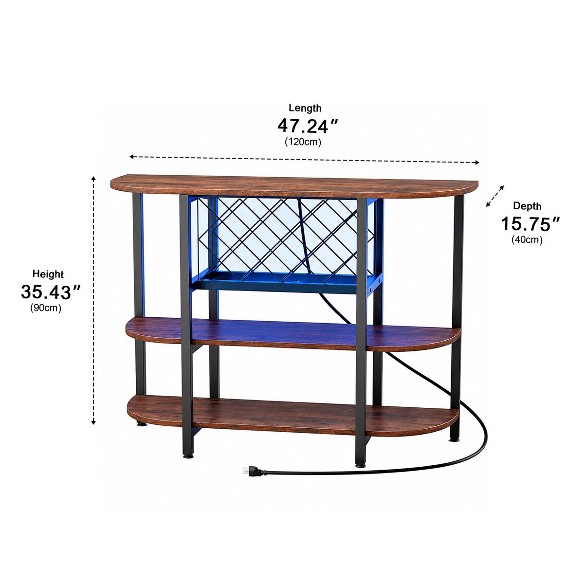 Multi-Tier Home Bar Cabinet Wine Storage with LED Lights