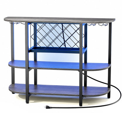 Multi-Tier Home Bar Cabinet Wine Storage with LED Lights