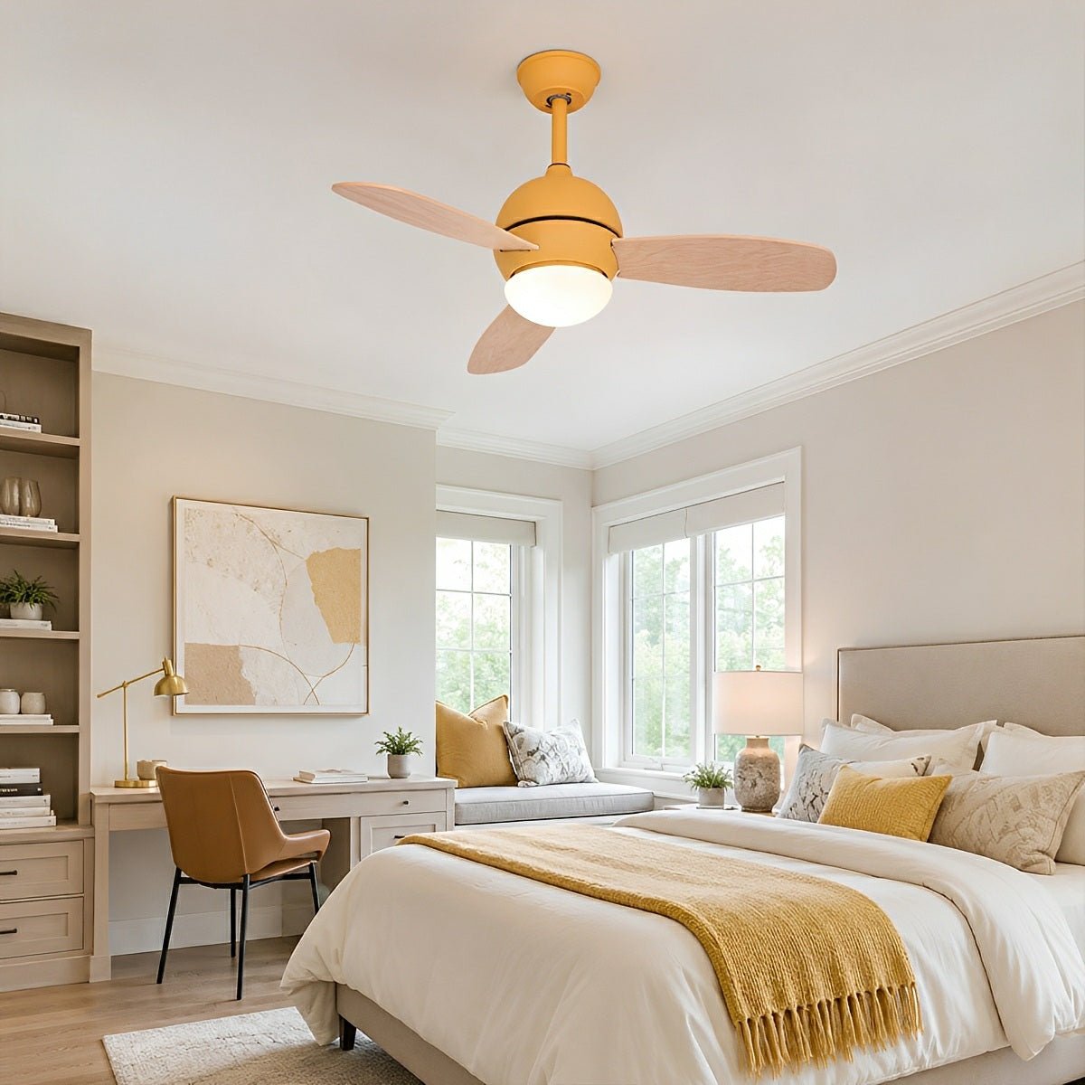 Nordic Minimalist LED Ceiling Paddle Fan DC Motor Fan Light