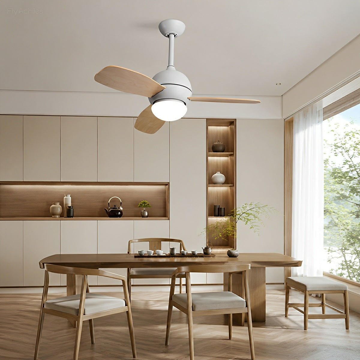Nordic Minimalist LED Ceiling Paddle Fan DC Motor Fan Light