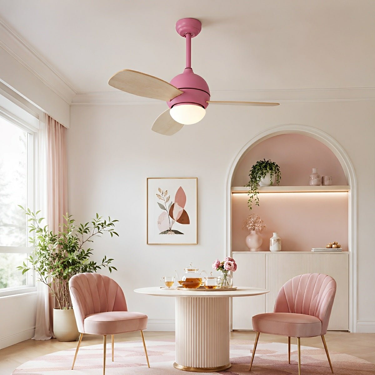 Nordic Minimalist LED Ceiling Paddle Fan DC Motor Fan Light