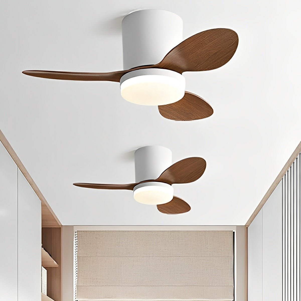 Nordic Modern Minimalist DC Motor Reverse LED Ceiling Fan Light