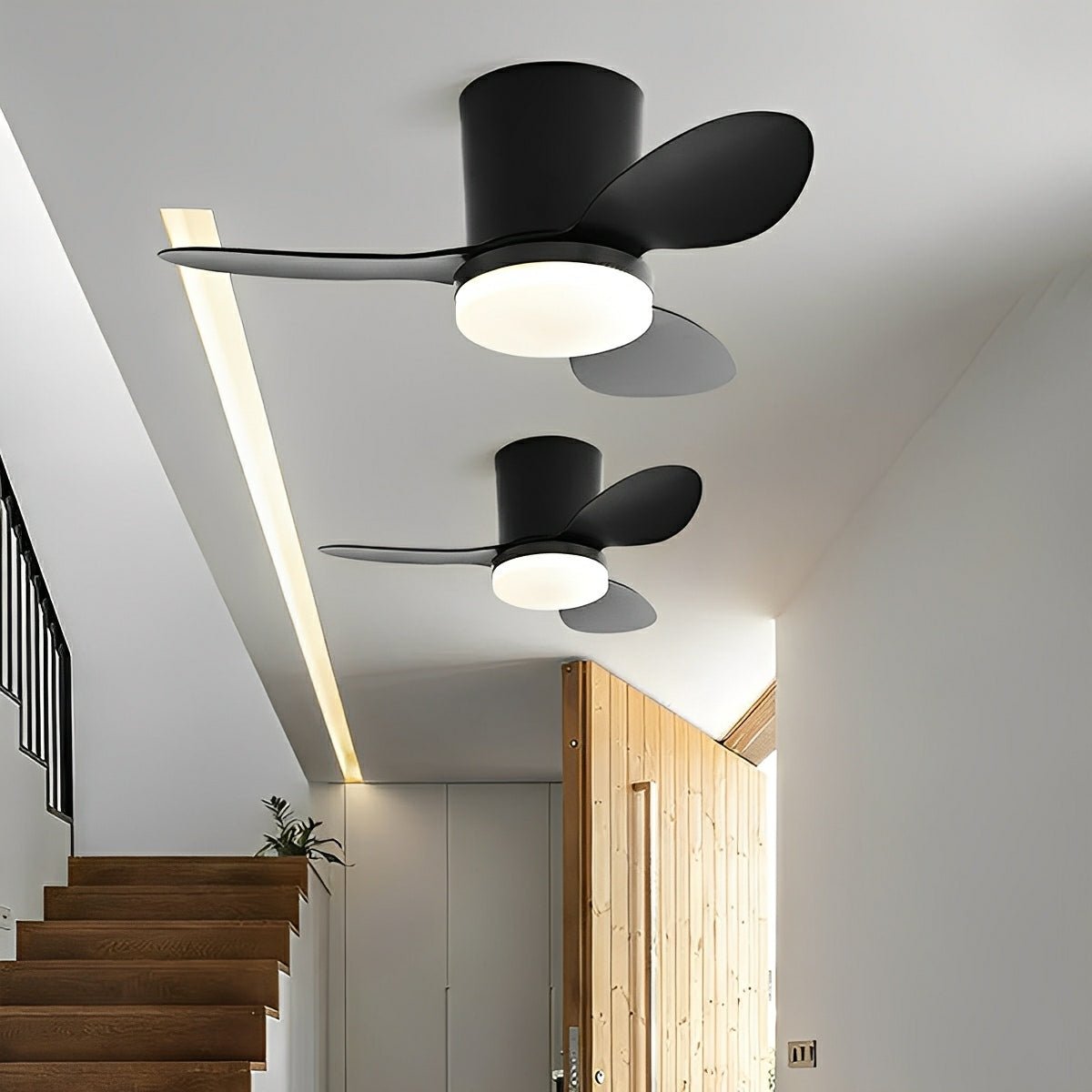 Nordic Modern Minimalist DC Motor Reverse LED Ceiling Fan Light