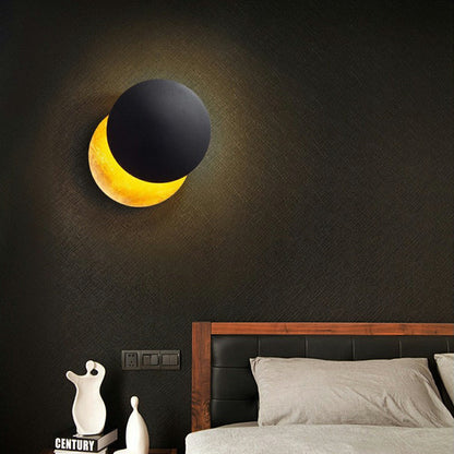 Nordic Postmodern Minimalist Moon Eclipse Creative Wall Sconce