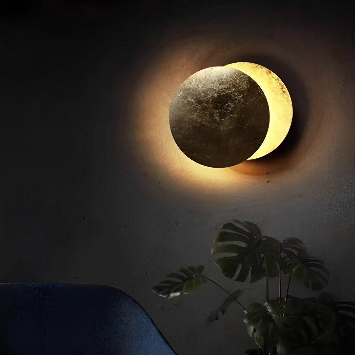 Nordic Postmodern Minimalist Moon Eclipse Creative Wall Sconce