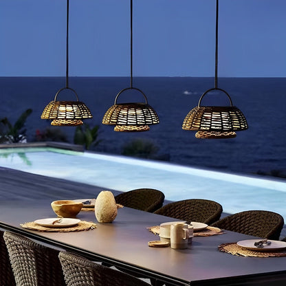 Outdoor Waterproof Hanging Lights Rattan Courtyard Patio Landscape Lamp