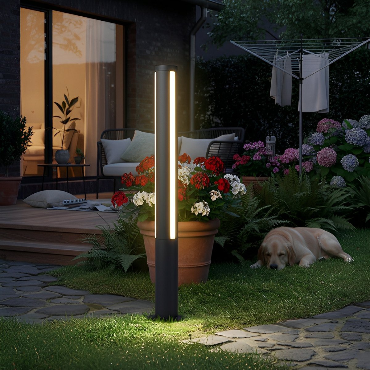 Outdoor Waterproof Cylindrical Pathway Post Bollard Light