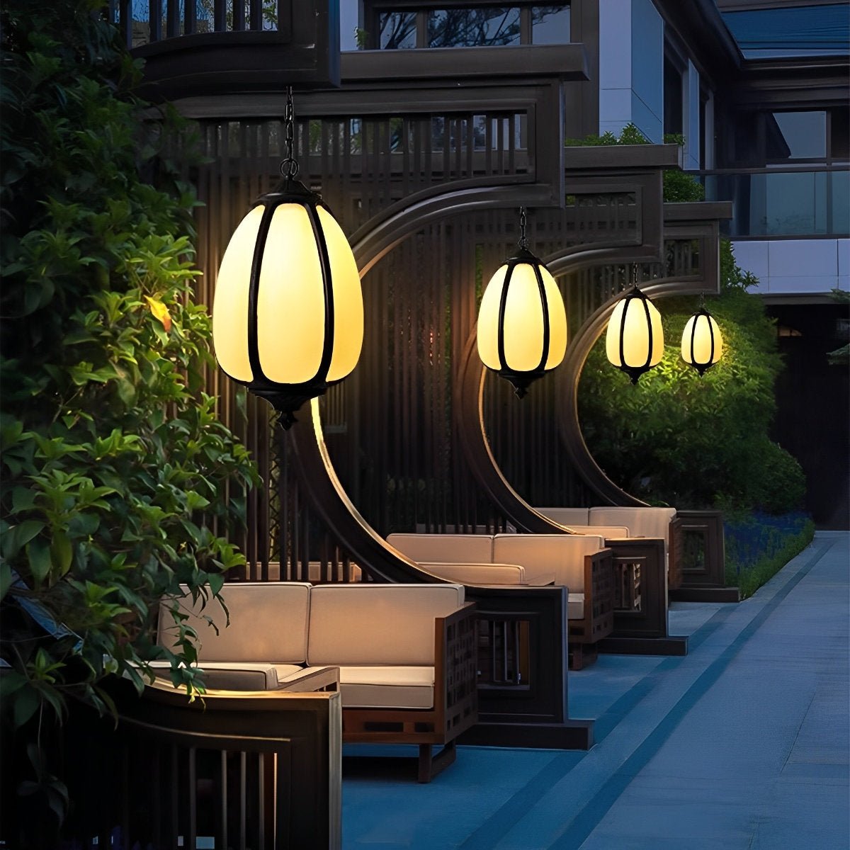 Outdoor Waterproof Pumpkin Pendant Lights Garden Lantern Lamp