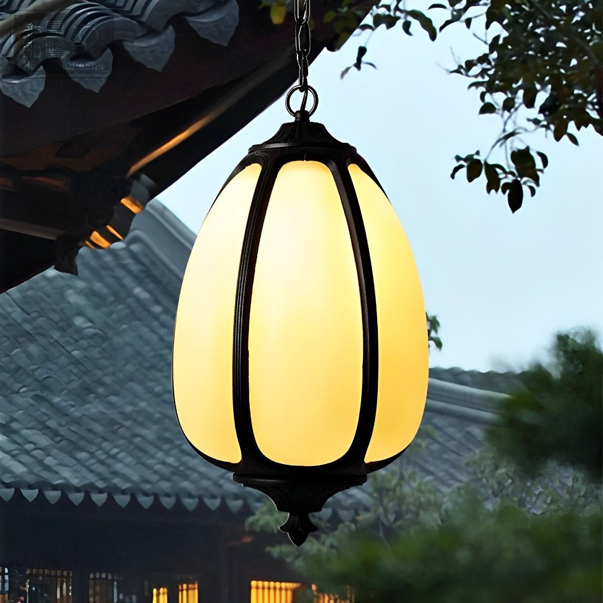 Outdoor Waterproof Pumpkin Pendant Lights Garden Lantern Lamp