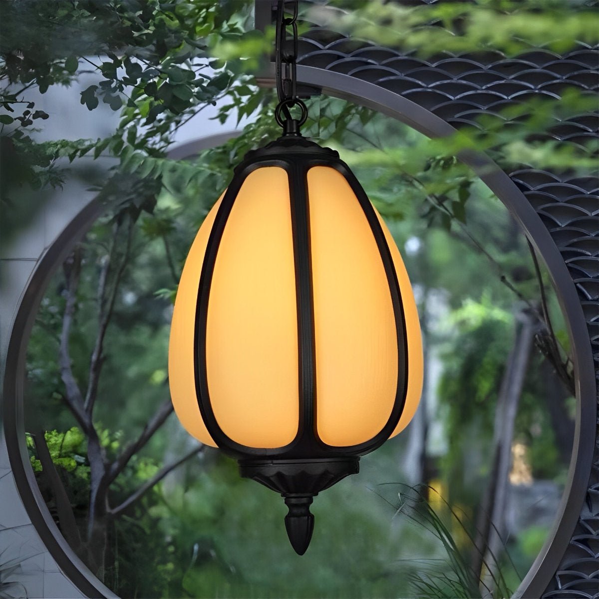 Outdoor Waterproof Pumpkin Pendant Lights Garden Lantern Lamp