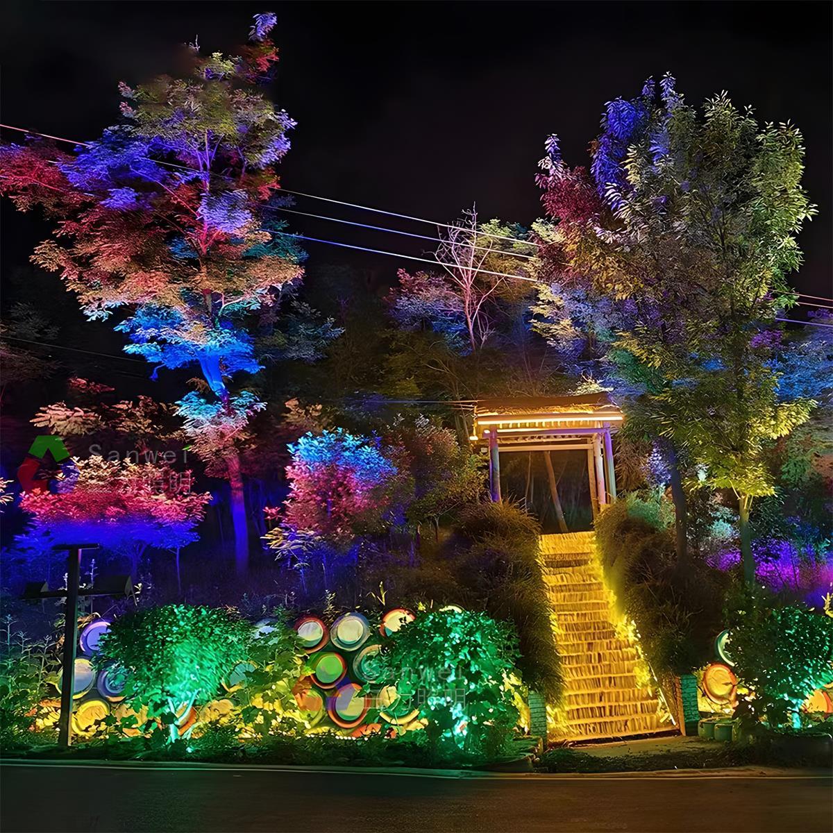 Flyachilles Outdoor Waterproof RGB LED Spot Light Landscape Tree Lighting Multi-purpose