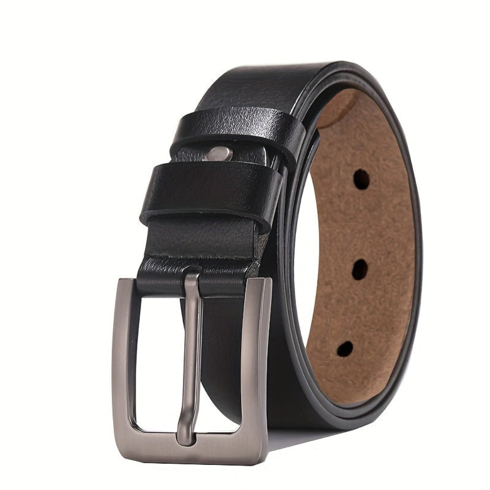 Durable Adjustable Leather Pin-Buckle Belt