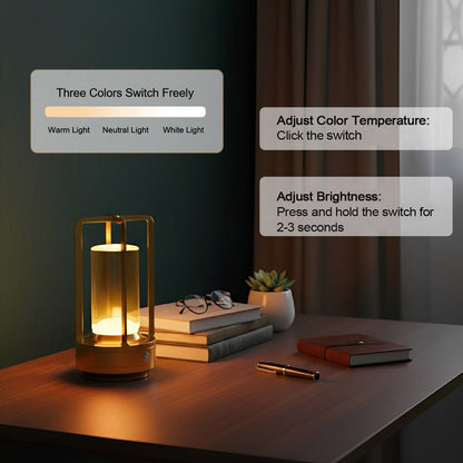 Portable Lantern Cordless Table Lamp Rechargeable Touch Dimming Night Lights