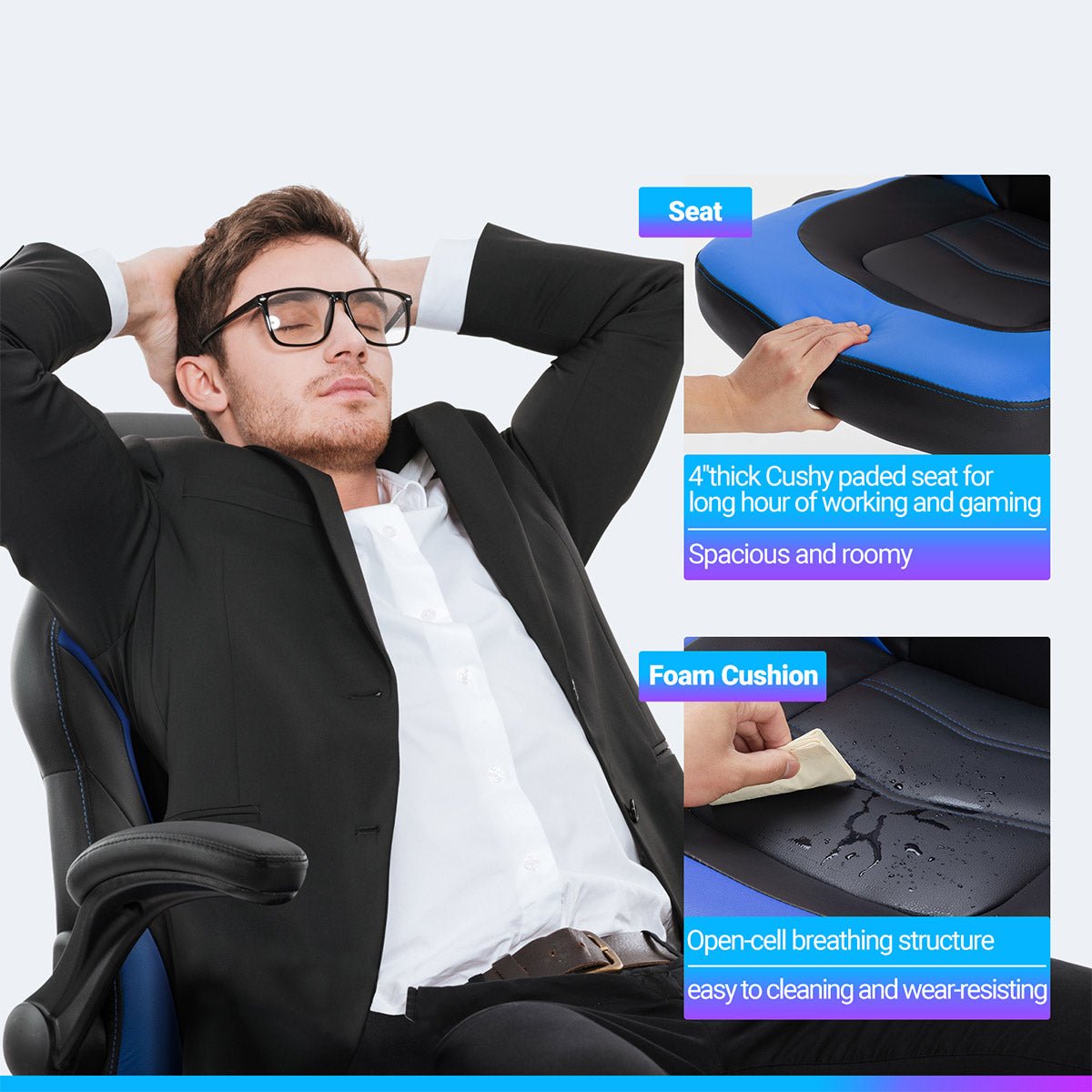 PU Leather Ergonomic Office Chair Swivel Computer Gaming Chair